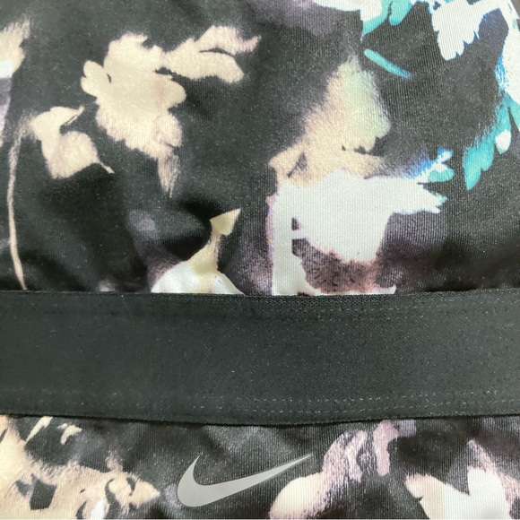NIKE Indy Floral Dri Fit Black White Green Tan Sports Athletic Exercise Bra LRG - Picture 9 of 13